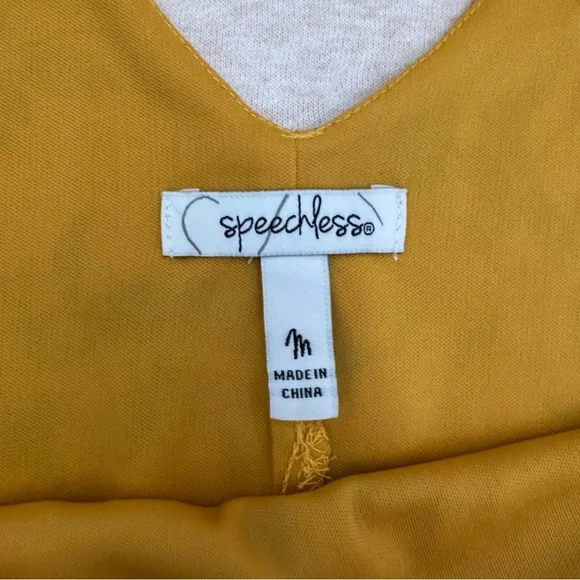 Speechless Women’s Yellow Polyester Loose Fit Long Sleeve Dress Size M - Picture 4 of 10